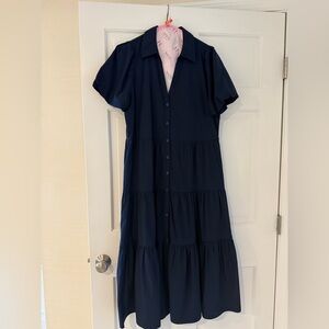 Brochu Walker Havana dress, navy, size L, worn 3 times, prof dry cleaned